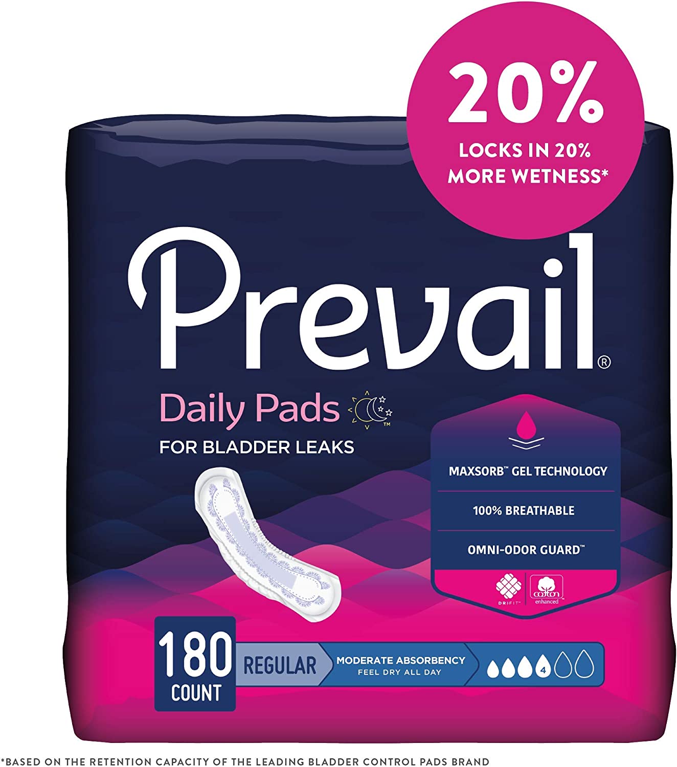 Prevail Moderate Bladder Control Pads - Women