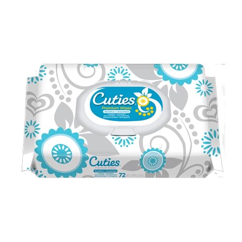 Cuties Premium Unscented Baby Wipes 72 CT