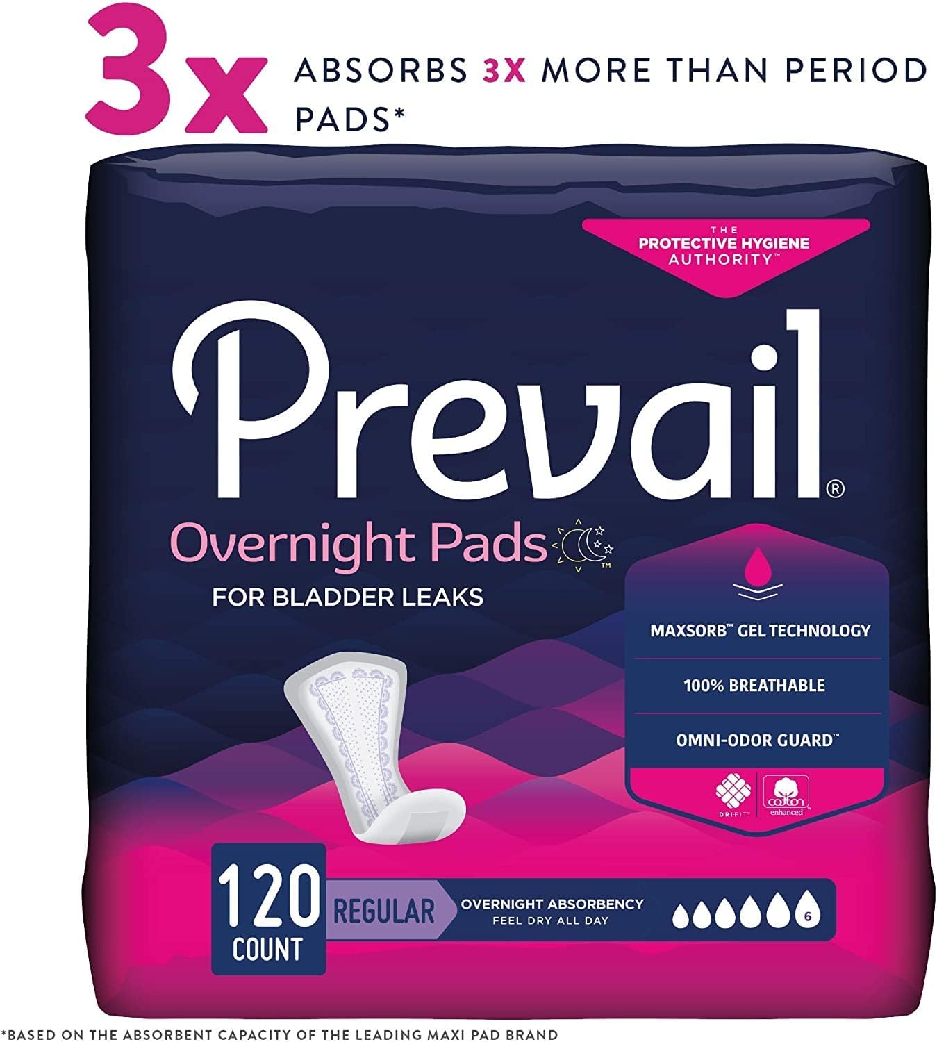 Prevail Pads Overnight Bladder Control 16 IN