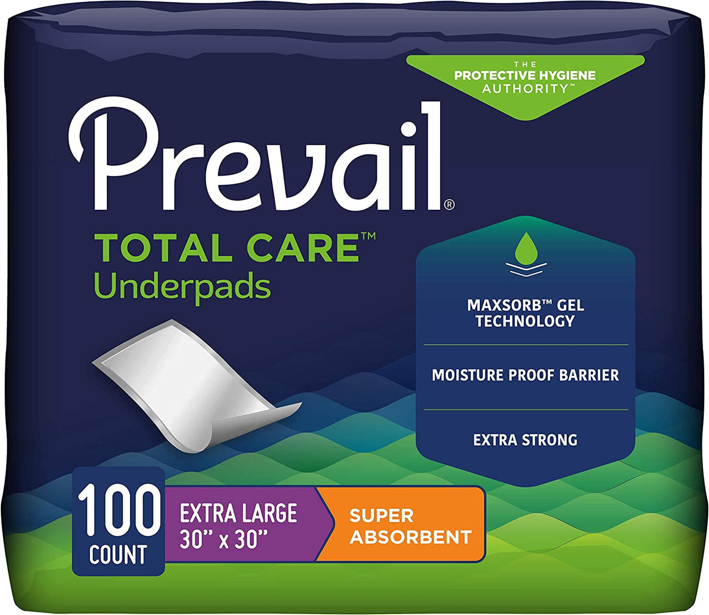 Prevail Super Absorbent Total Care Underpads