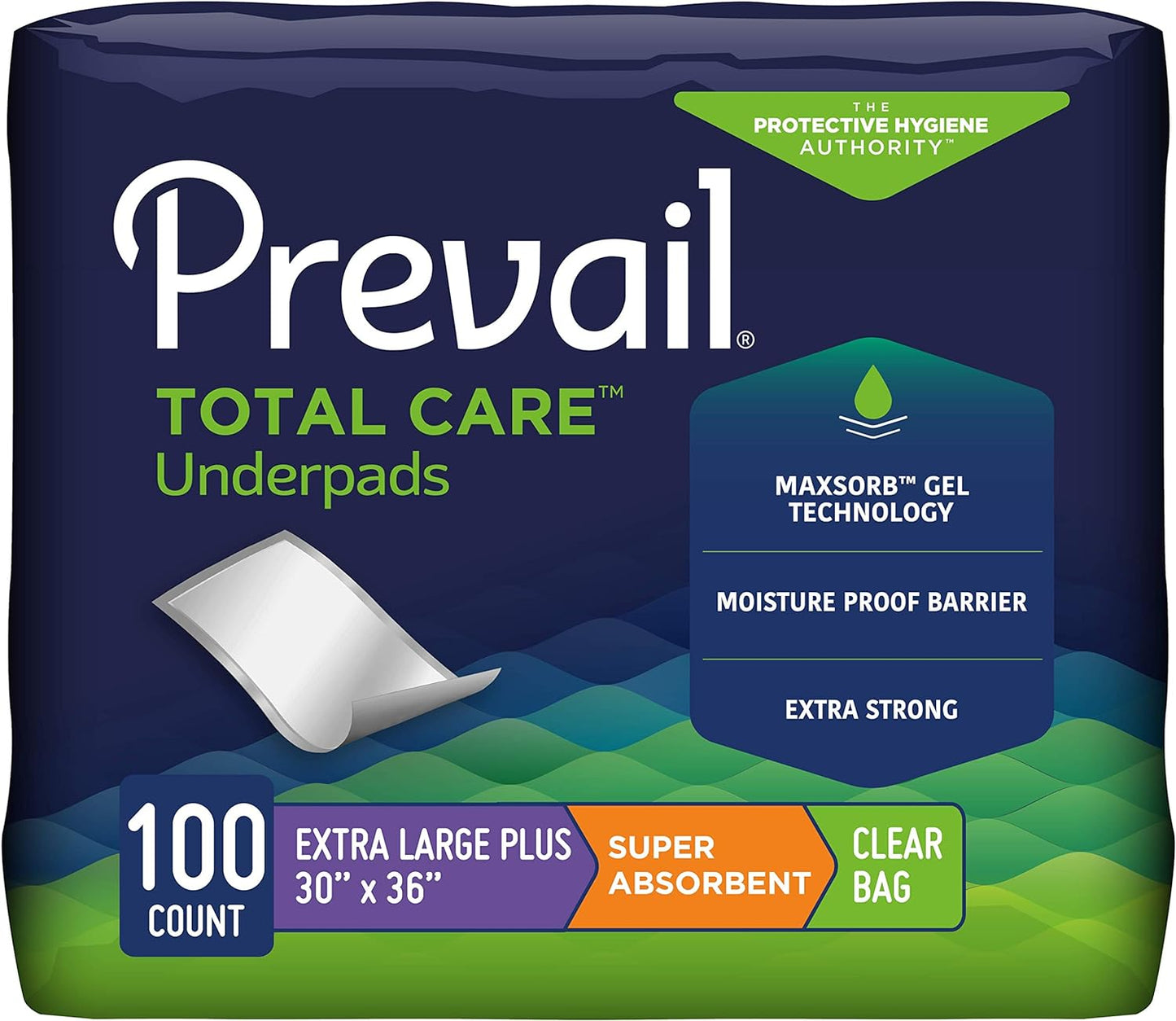 Prevail Total Care Underpads - Super Absorbent 30x36