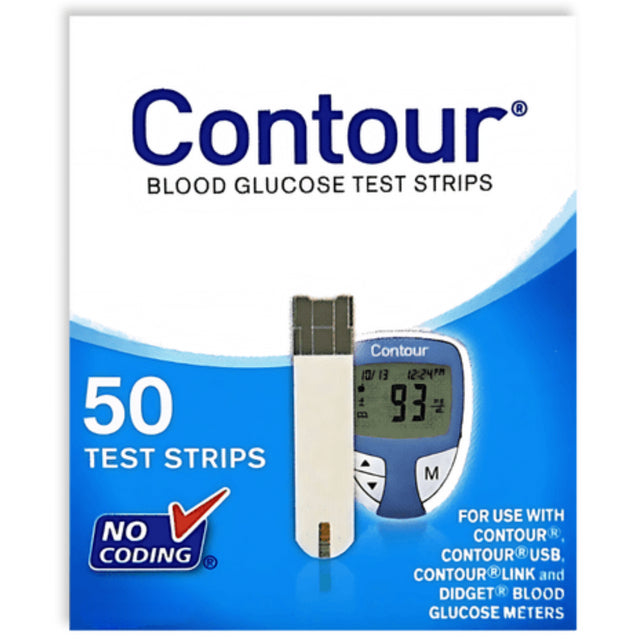 Bayer Ascensia Contour Blood Glucose Test Strips / 50 per pack