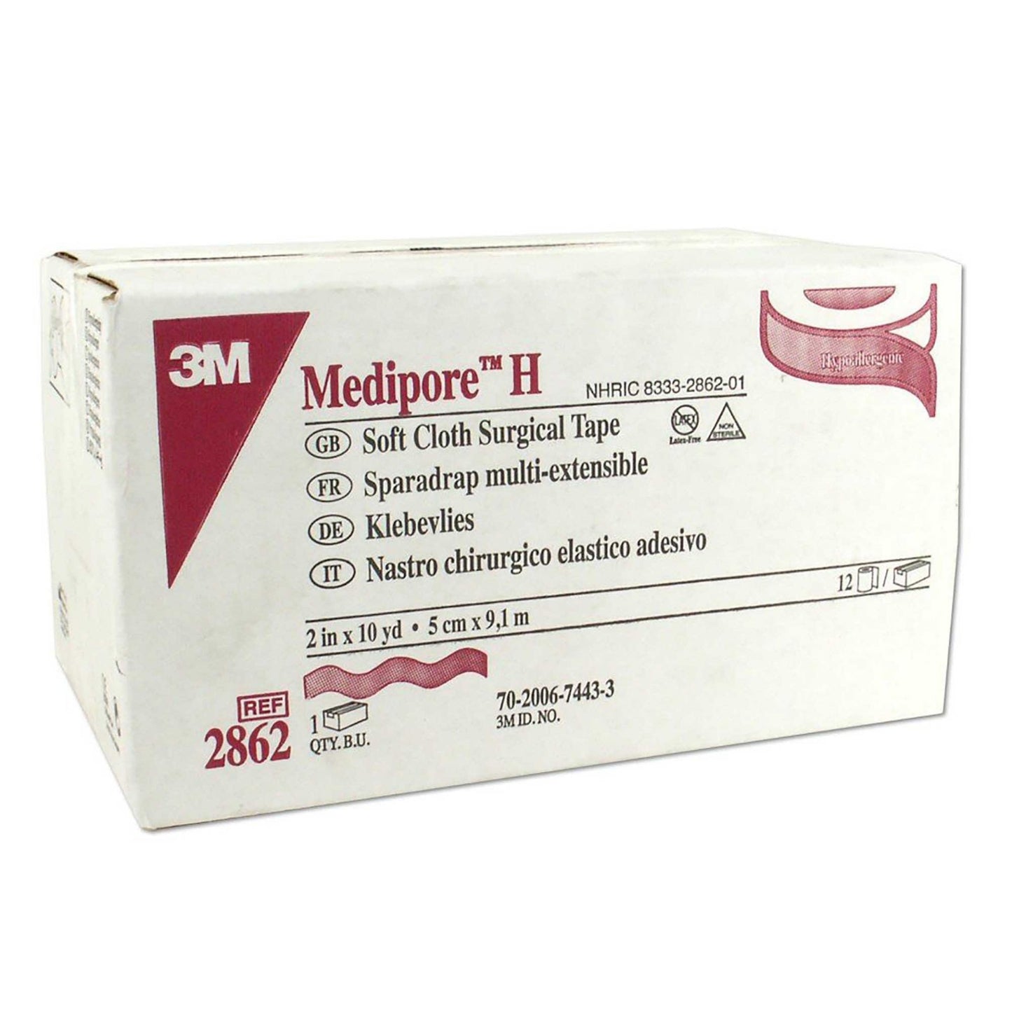 Medical Tape 3M Medipore H Water Resistant Cloth 2 in. X 10 yd. White