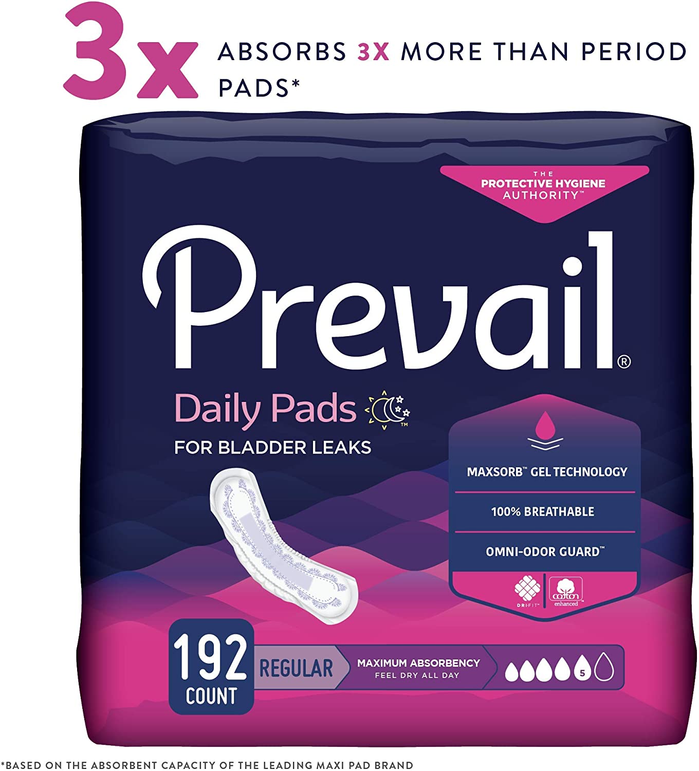 Prevail Long Bladder Control Pads - Women