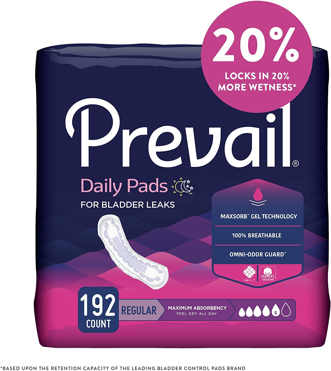 Prevail Long Bladder Control Pads - Women