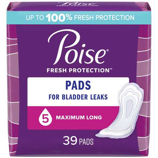 Poise Maximum Absorbency Long Pads 39 CT