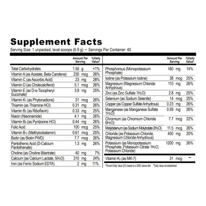 Oral Supplement NanoVM Adult Unflavored Powder 275 Gram Jar
