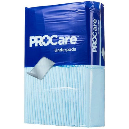 ProCare 21 X 34 Inch Disposable Fluff Underpads Light Absorbency