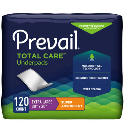 Prevail Super Absorbent Total Care Underpads - 30x30 IN