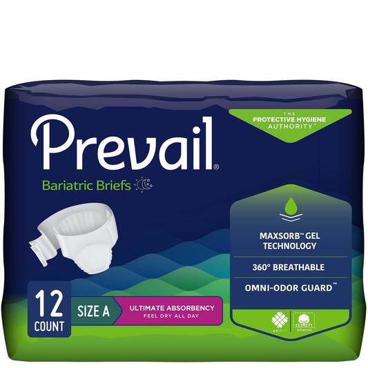 Prevail Bariatric Briefs Size A Plus Size Adult Diapers XXL 62-73 IN