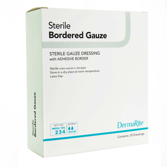 DermaRite Sterile Gauze Dressing w/ Adhesive Border