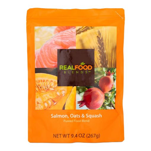 Tube Feeding Formula Real Food Blends 9.4 oz. Pouch Ready to Use Salmon Oats / Squash Adult / Child